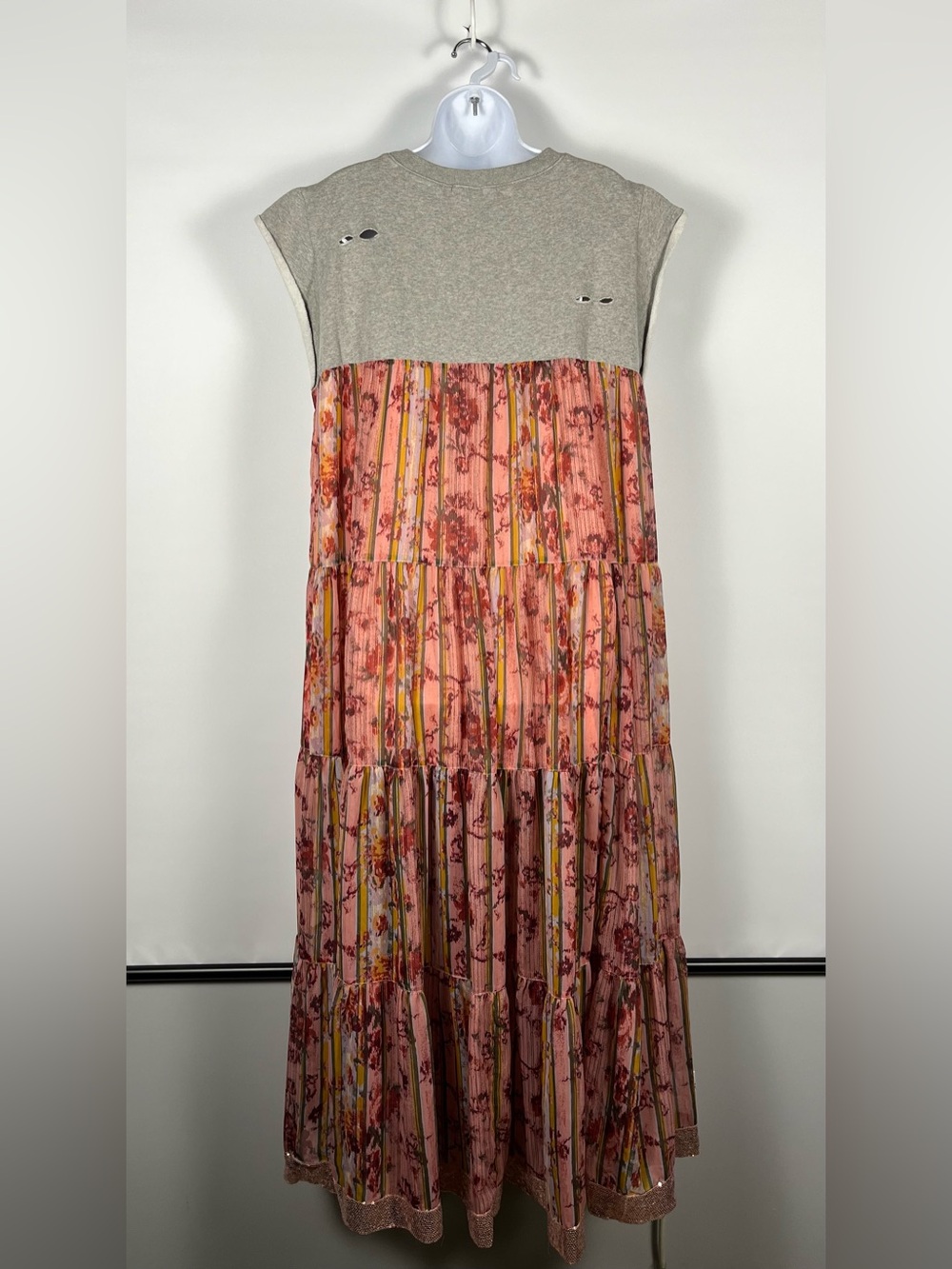 Free People Wallpaper Maxi Dress Pink with Floral Stripe Size Small - Picture 3 of 11